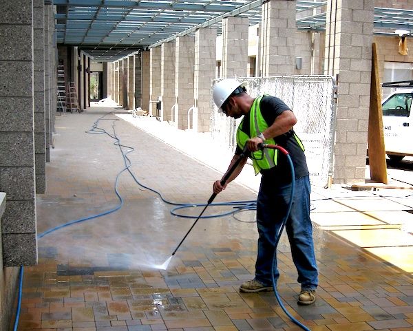 Construction Cleaning Paver Installation